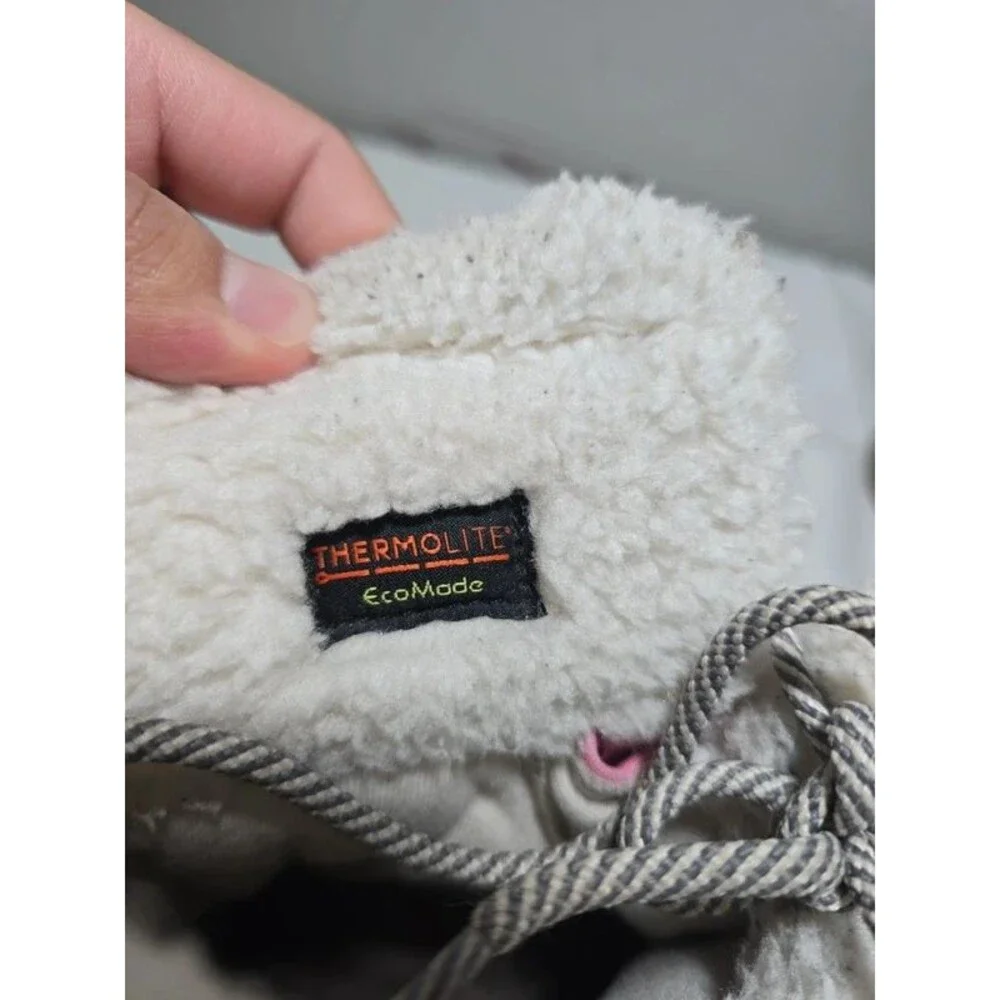 Cat & Jack Kids Size 2 Kit Pink Grey Waterproof Winter Snow Boots Thermolite